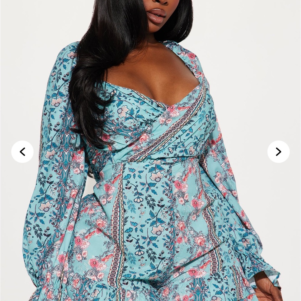 Floral Blue Long Sleeve romper